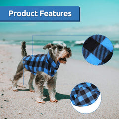 ASENKU chaleco plaid, disponible en varios tamaños para perros pequeños.