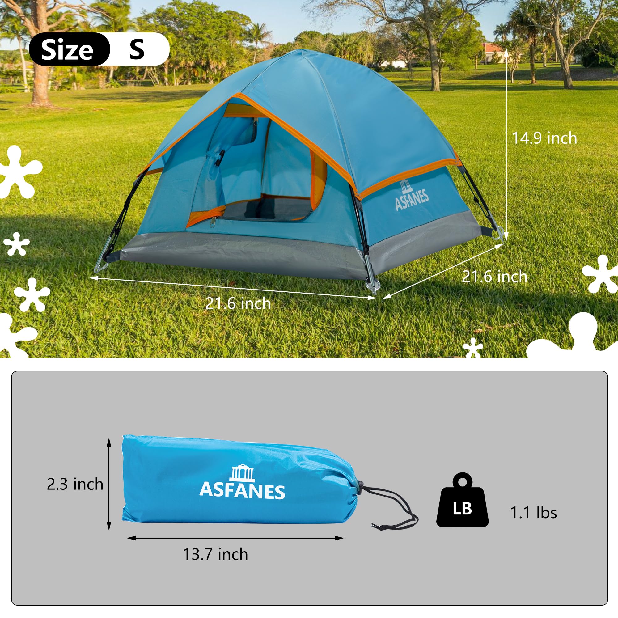ASFANES diseño ligero y portátil, ideal para acampar o usar en casa.