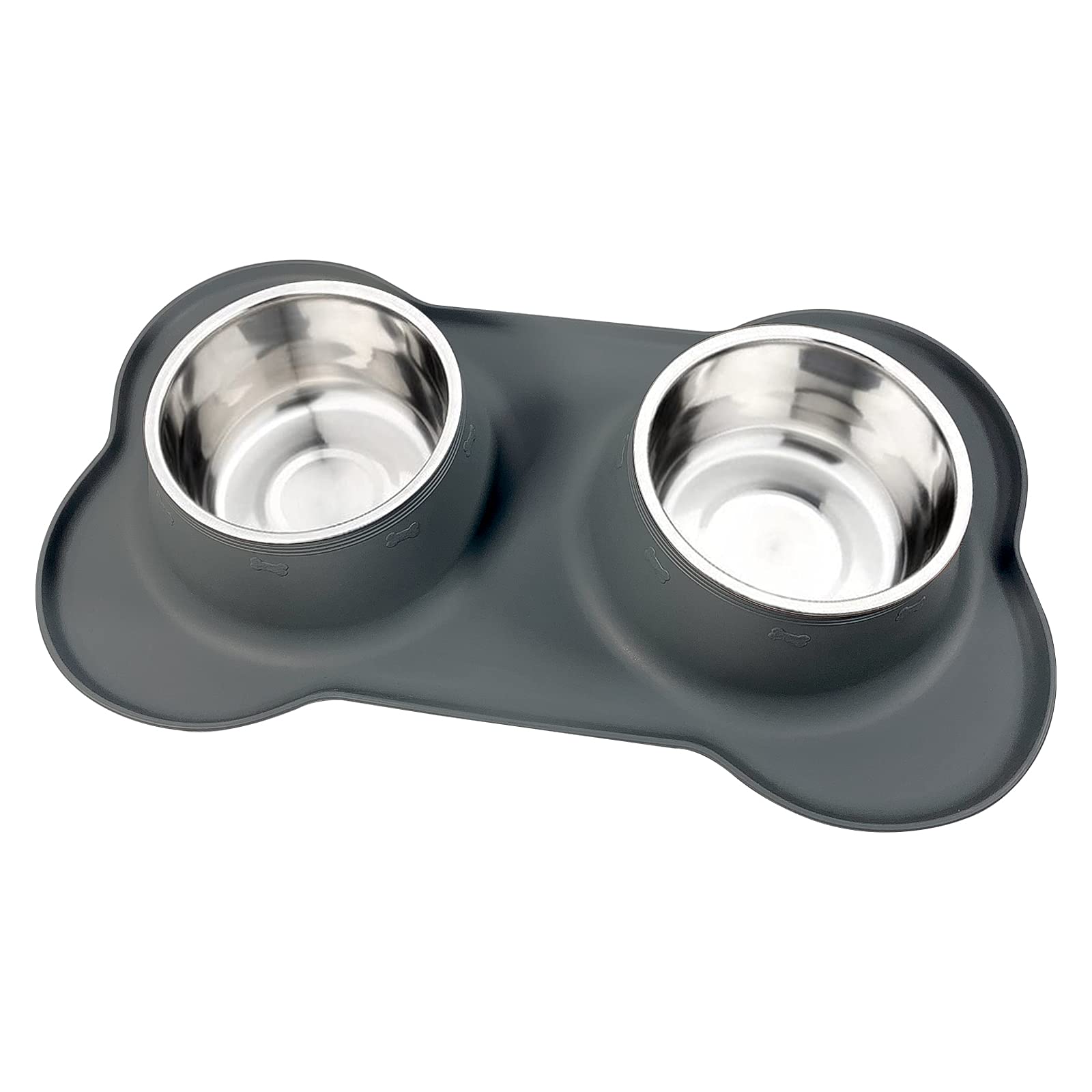 AsFrost cuencos dobles de acero inoxidable para perro, diseño durable para comida y agua