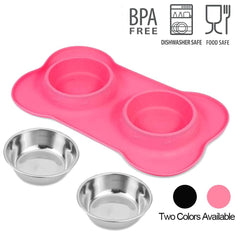 AsFrost doble tazones perros gatos acero inoxidable: ideal para alimentar y dar agua de forma organizada.