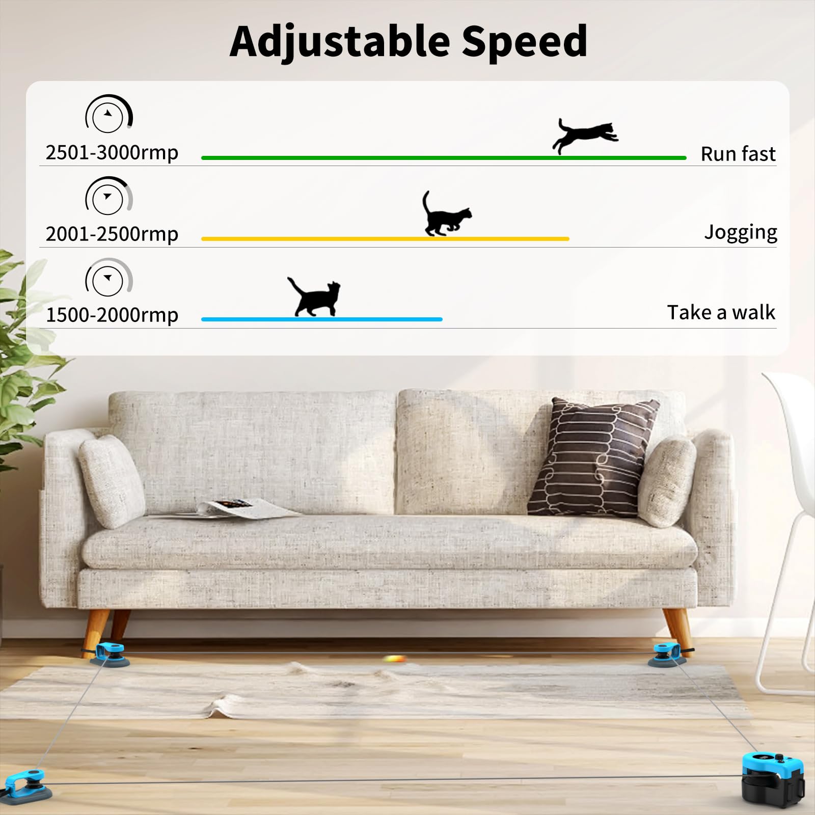 AsFrost velocidad ajustable para perseguir y ejercitar gatos adultos o cachorros