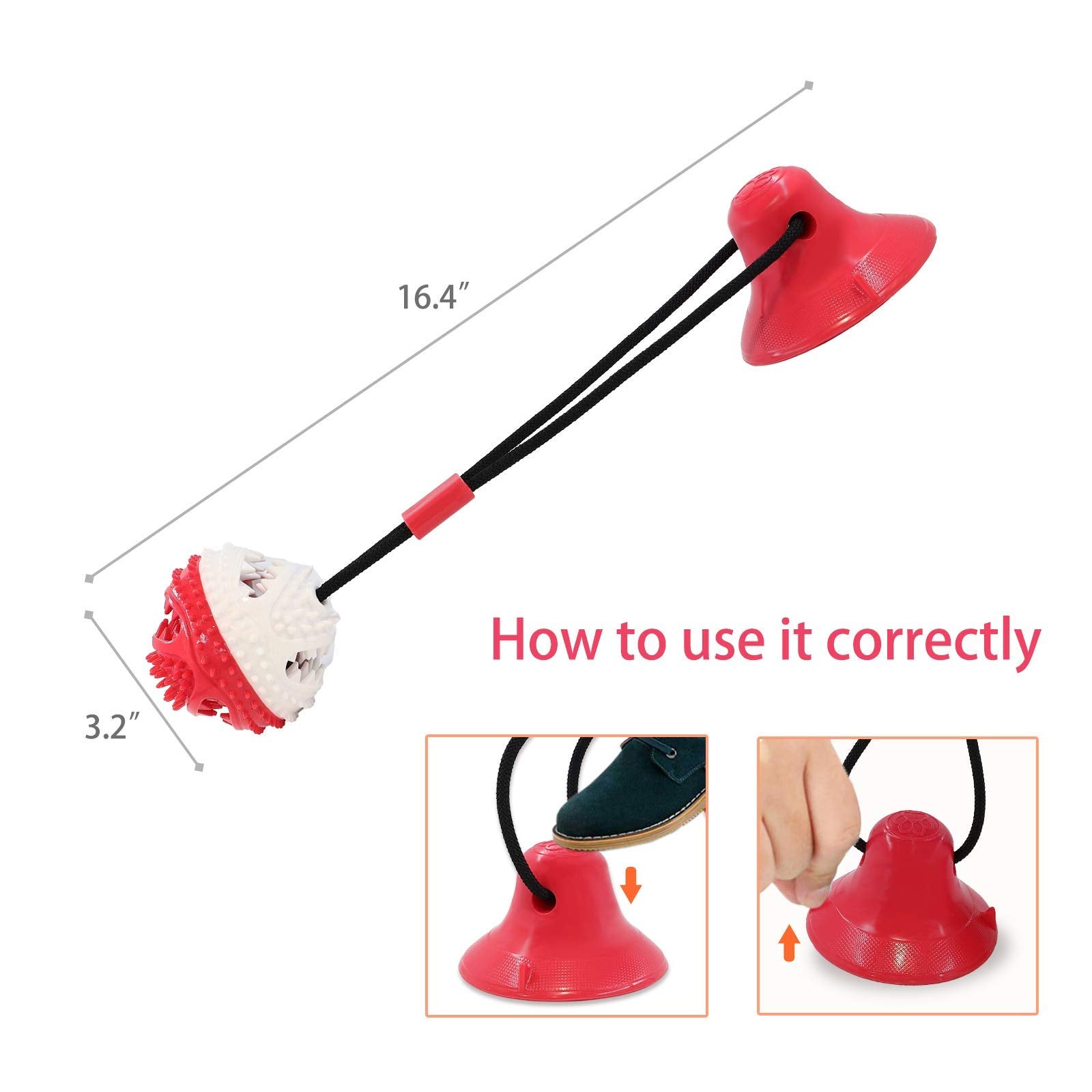 Askhald Juguete para perros pequeños en rojo, adecuado para mordisqueos y juego diario.