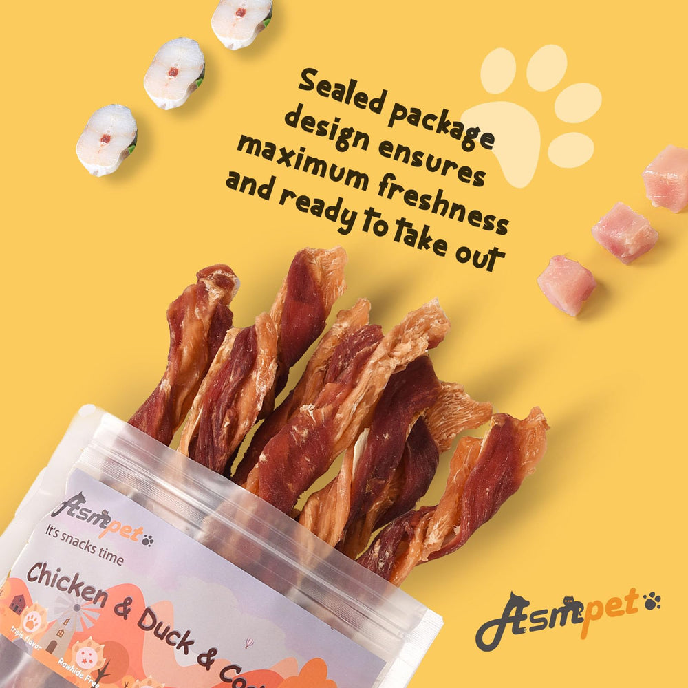 ASMPET sabor triple, pollo-pato-bacalao para perros