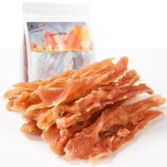 ASMPET tiras de pollo con pecho real, alta proteína para perros activos.