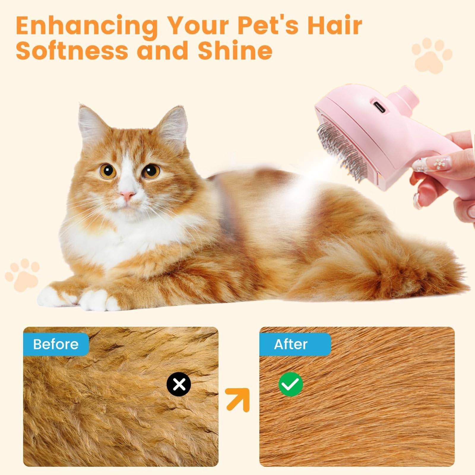 ASNCIZBR Accesorios: peine metálico incluido para perros.