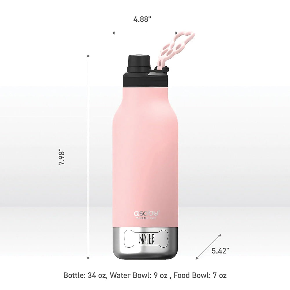 Asobu Barky: diseño portátil para viajes con mascotas, todo en una botella.