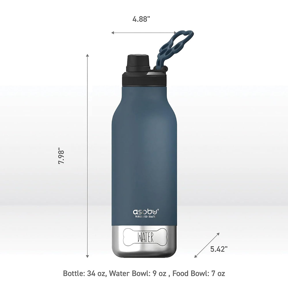 Asobu Dog Barky Bottle: cuerpo de acero inoxidable resistente y a prueba de derrames