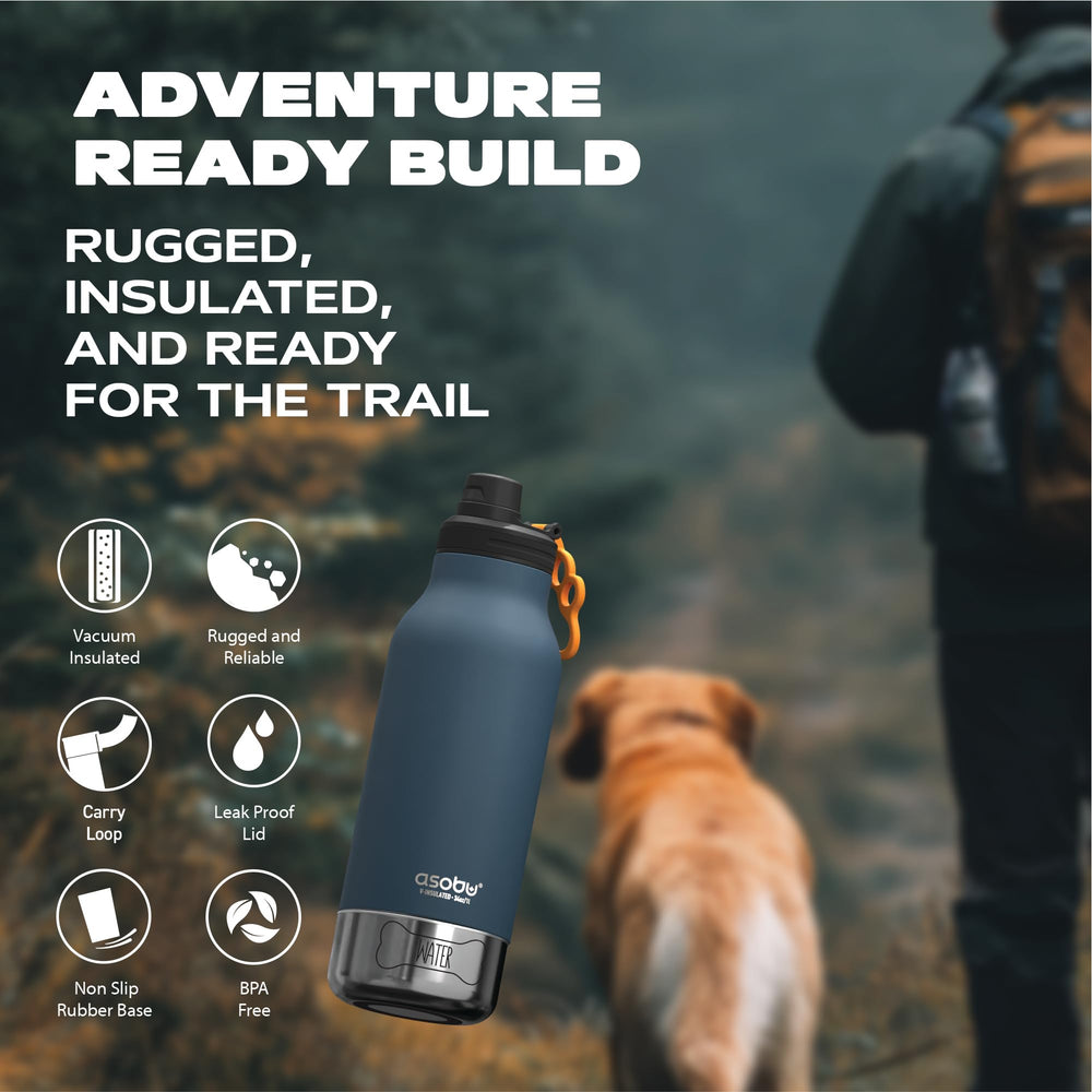 Asobu Dog Barky Bottle con tapa aislante que mantiene el agua fría