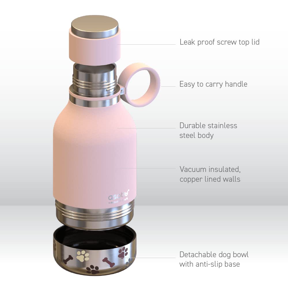 Asobu Buddy Bottle rosado acero inoxidable aislado mantiene bebidas frías en caminatas largas
