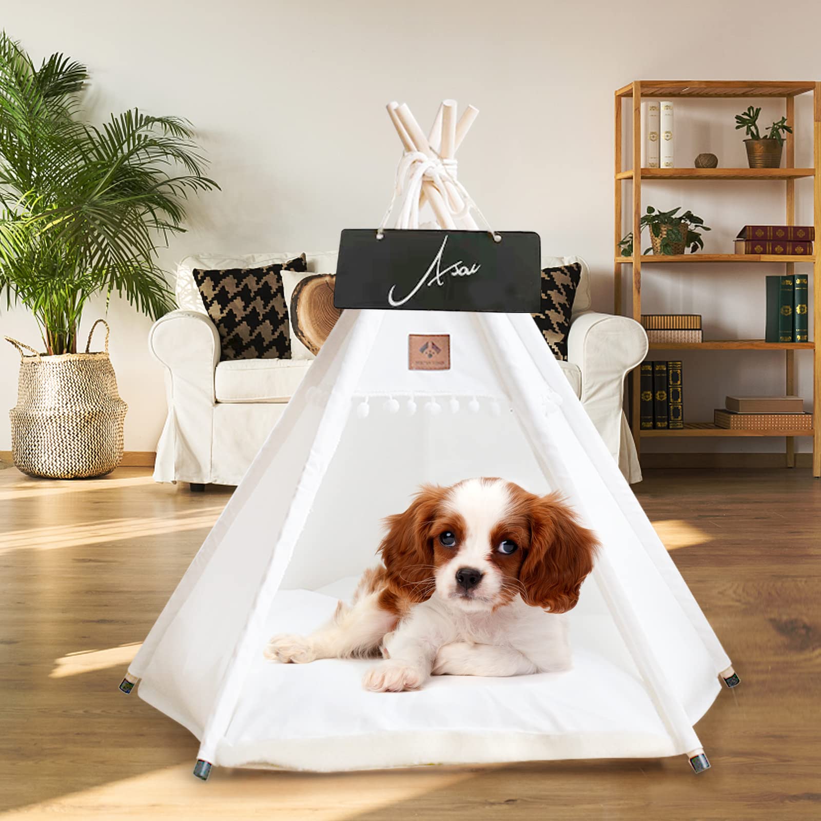 Asou Tipi para Mascotas: estructura de madera firme aporta estabilidad.
