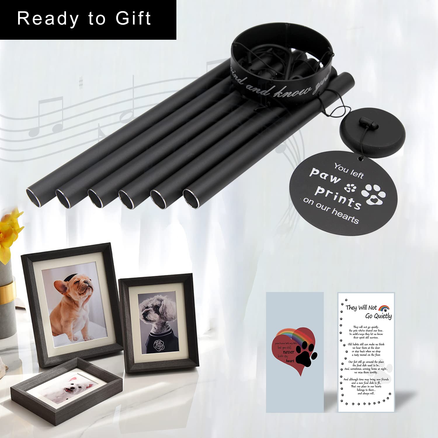 ASTARIN campanas de viento memorial huella patita grabable, personaliza con el nombre de la mascota.