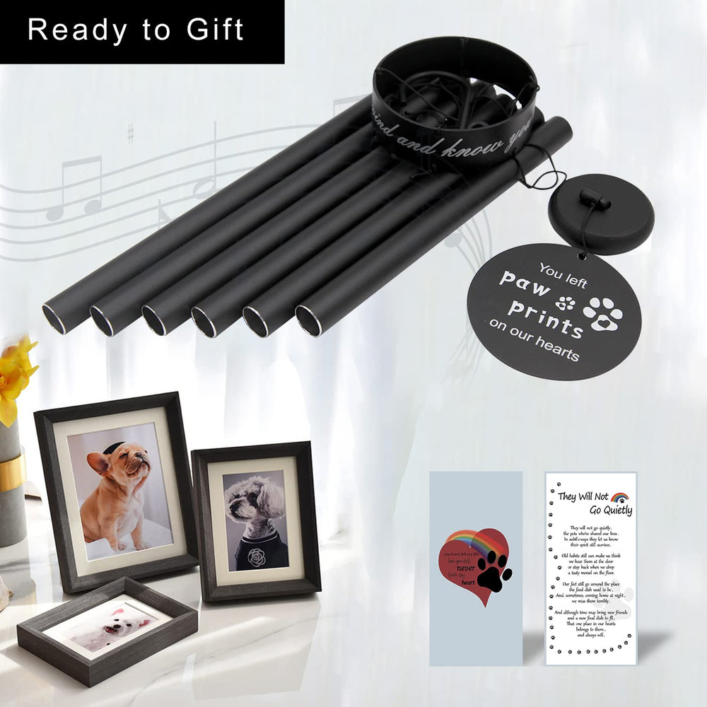 ASTARIN campanas de viento memorial huella patita grabable, personaliza con el nombre de la mascota.