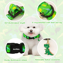 Collar dinosaurio verde de Astdogio con ajuste perfecto.