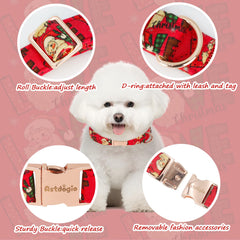 Astdogio collar navideño, detalle de doble costura para mayor durabilidad.