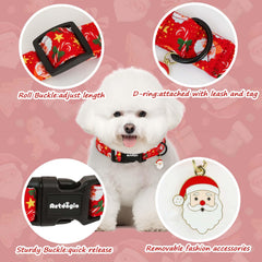 Astdogio collar navideño para perro pequeño, cómodo y festivo.
