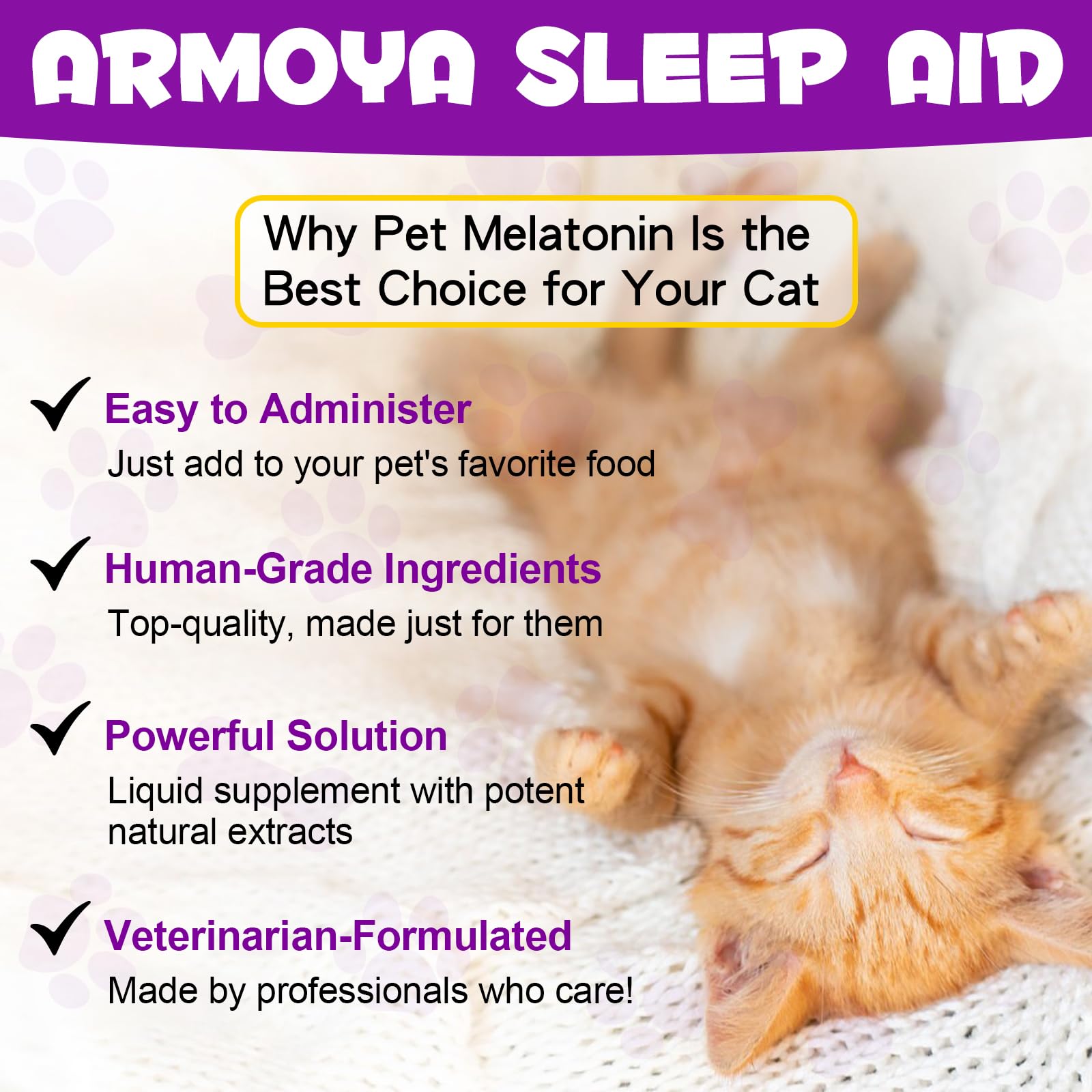 Asusxcli Melatonina para Gatos: fácil de mezclar con comida o agua.