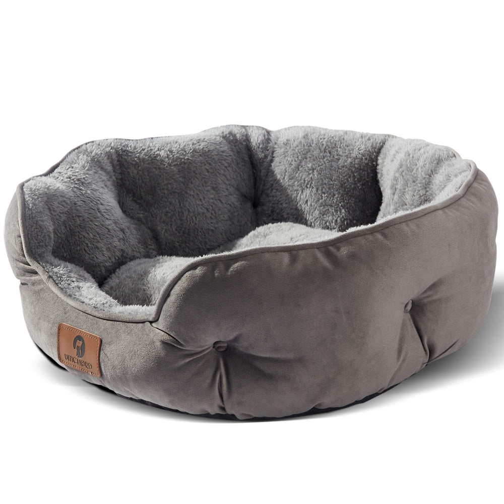 Asvin cama para perros pequeños con textura sherpa para mayor suavidad.