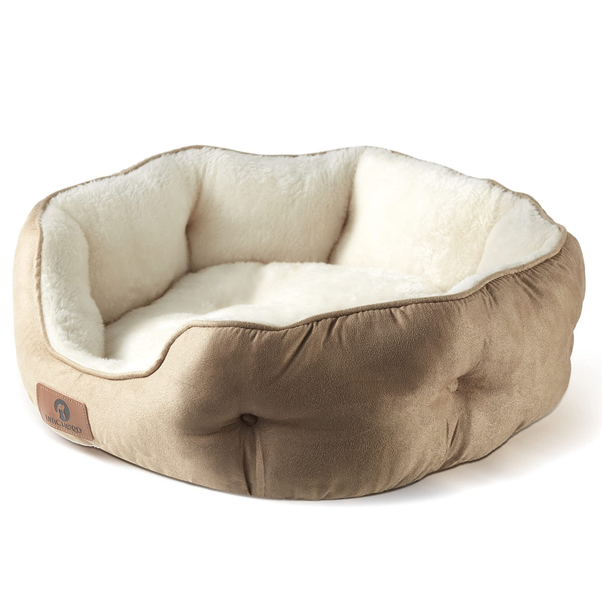 Asvin cama para perros pequeños con sherpa suave para descanso cómodo.