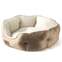 Asvin cama para perros pequeños con sherpa suave para descanso cómodo.