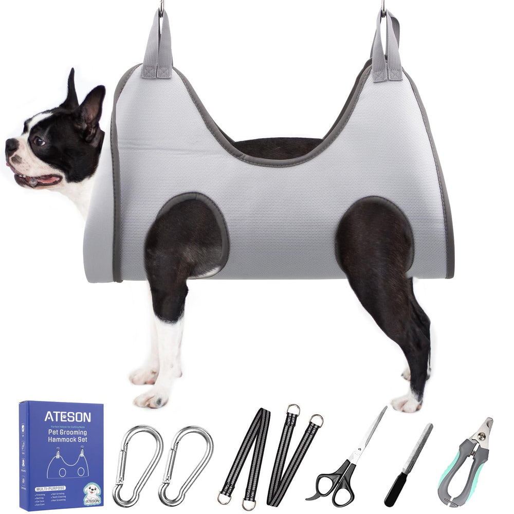 ATESON hamaca de peluquería para mascotas, soporte cómodo para uñas.