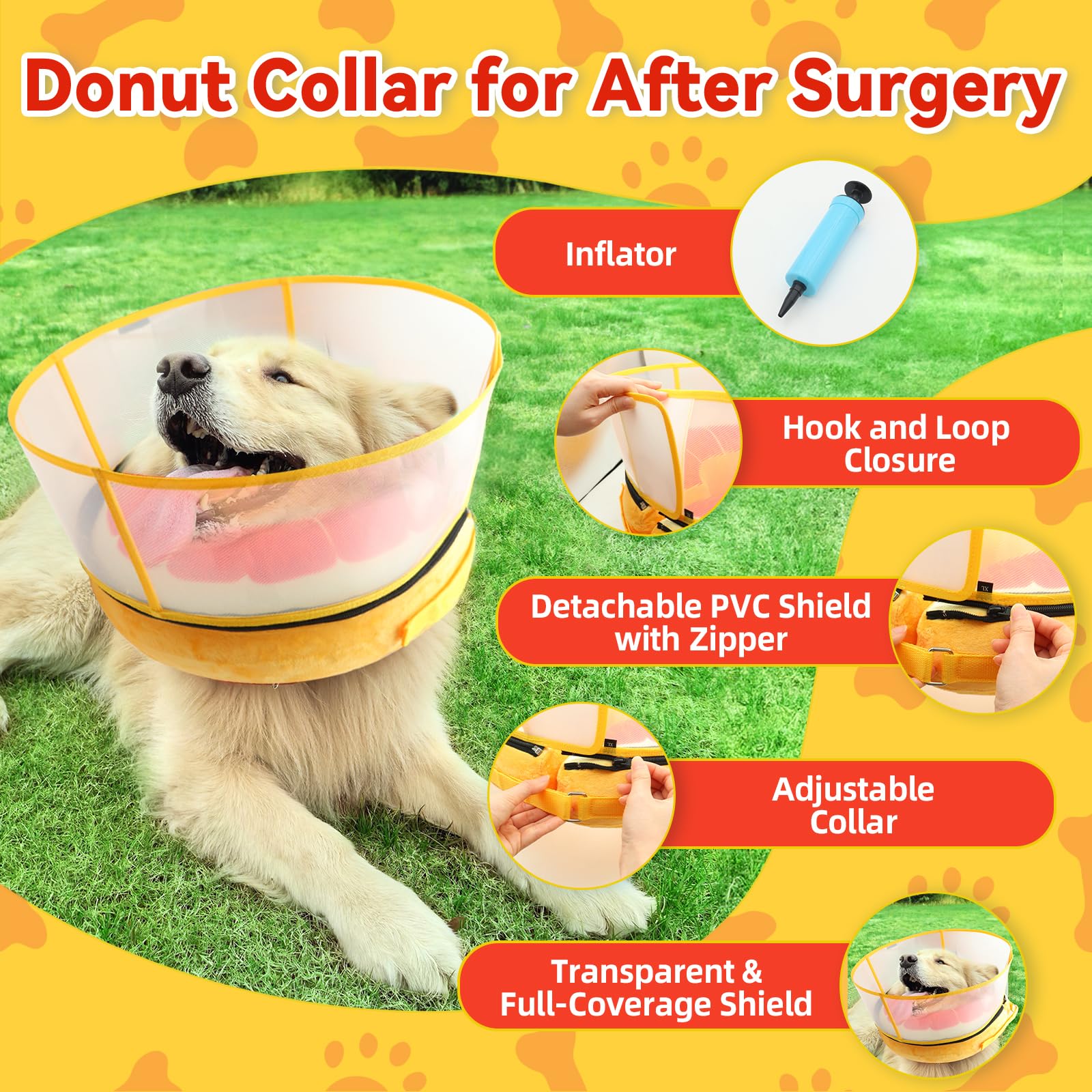 AThooDel collar inflable ligero permite comer y dormir con normalidad