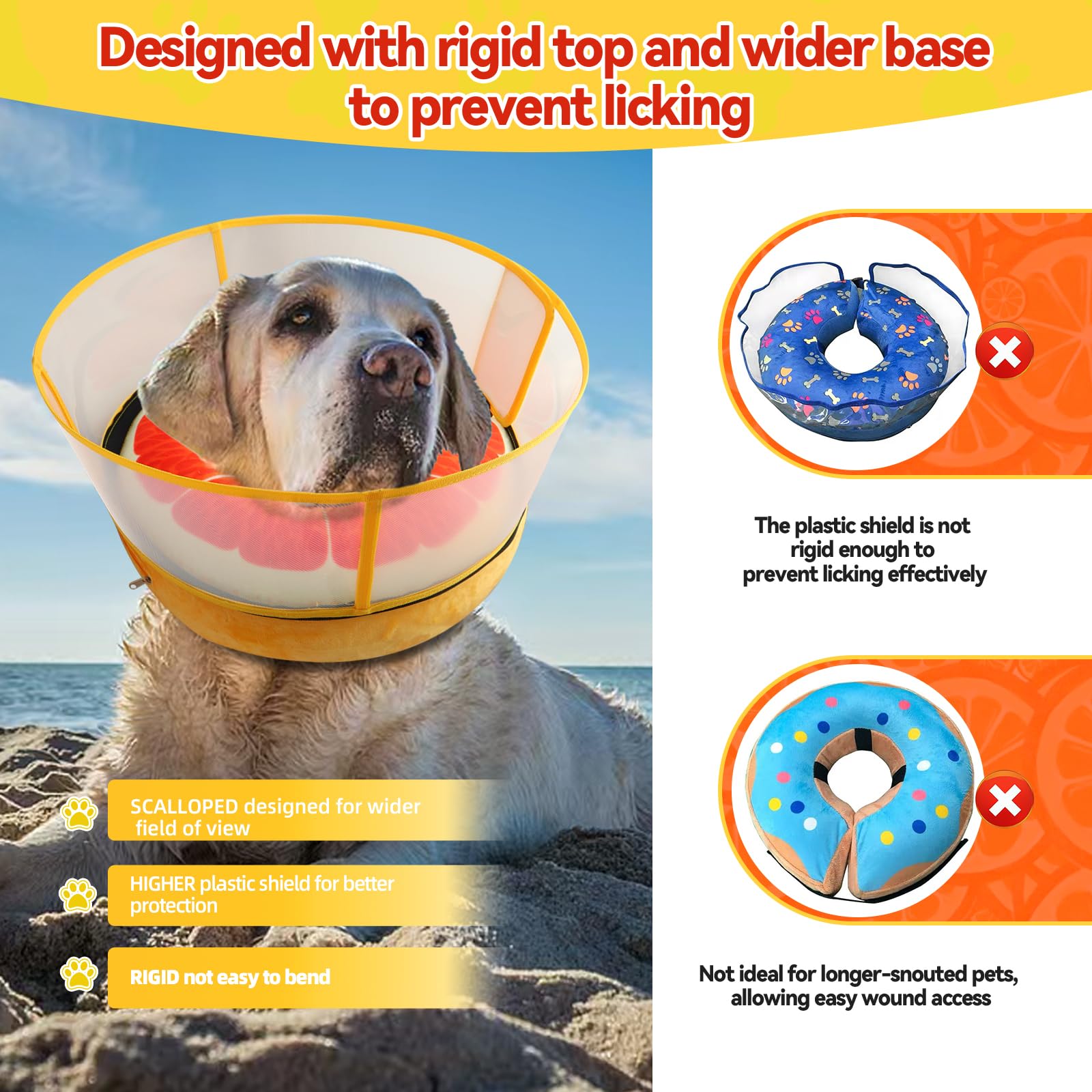 AThooDel collar inflable 2-en-1 facilita limpieza al quitar el escudo