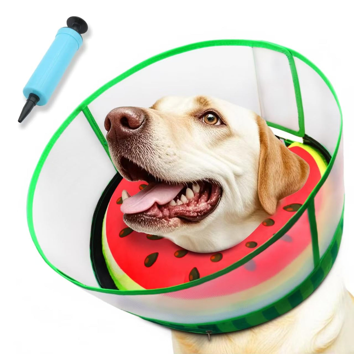 AThooDel cono inflable con escudo transparente protege heridas sin bloquear la visibilidad.