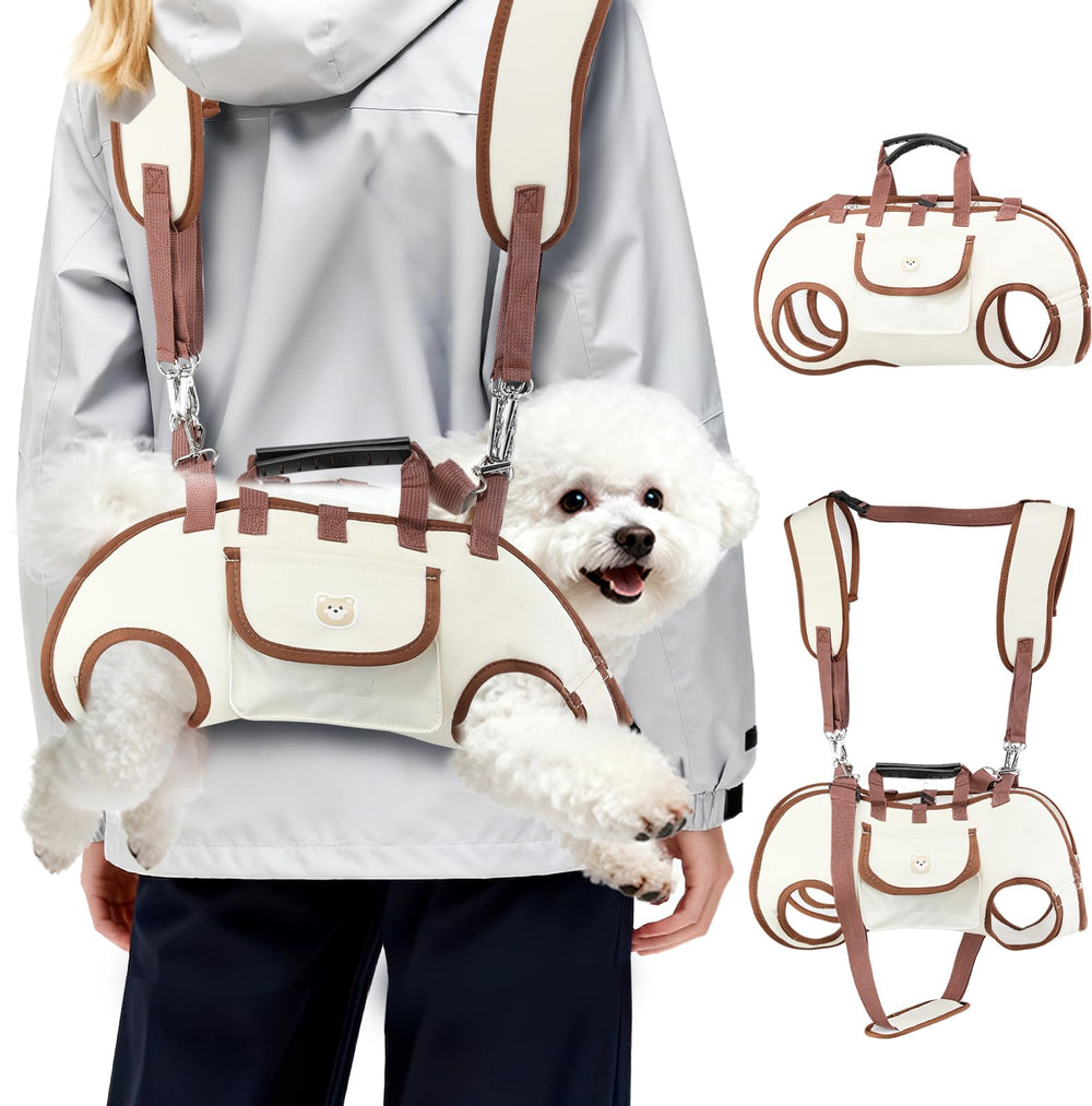 Atiansen mochila portador para perro pequeno uso diario, comodidad y libertad de manos.