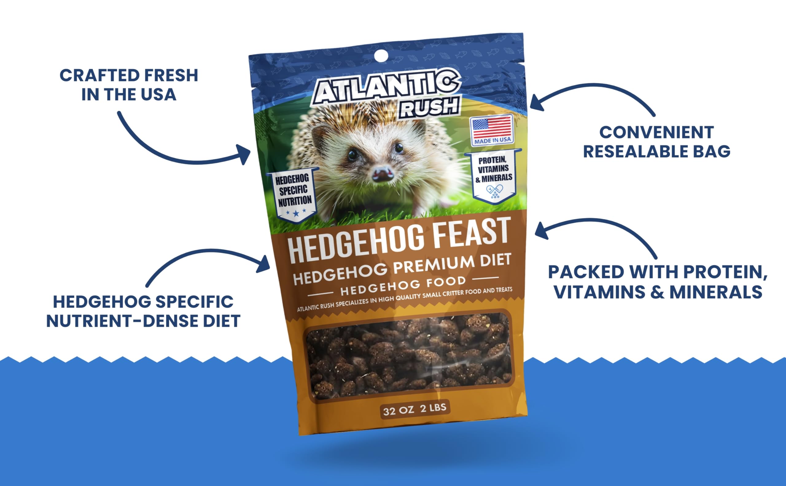 Atlantic Rush mezcla de granos nutritiva para erizos