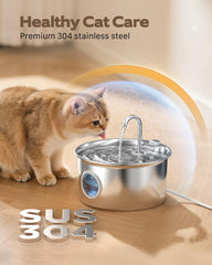 ATMZIQXR bebedero gatos capacidad 2.6 L, menos recargas.