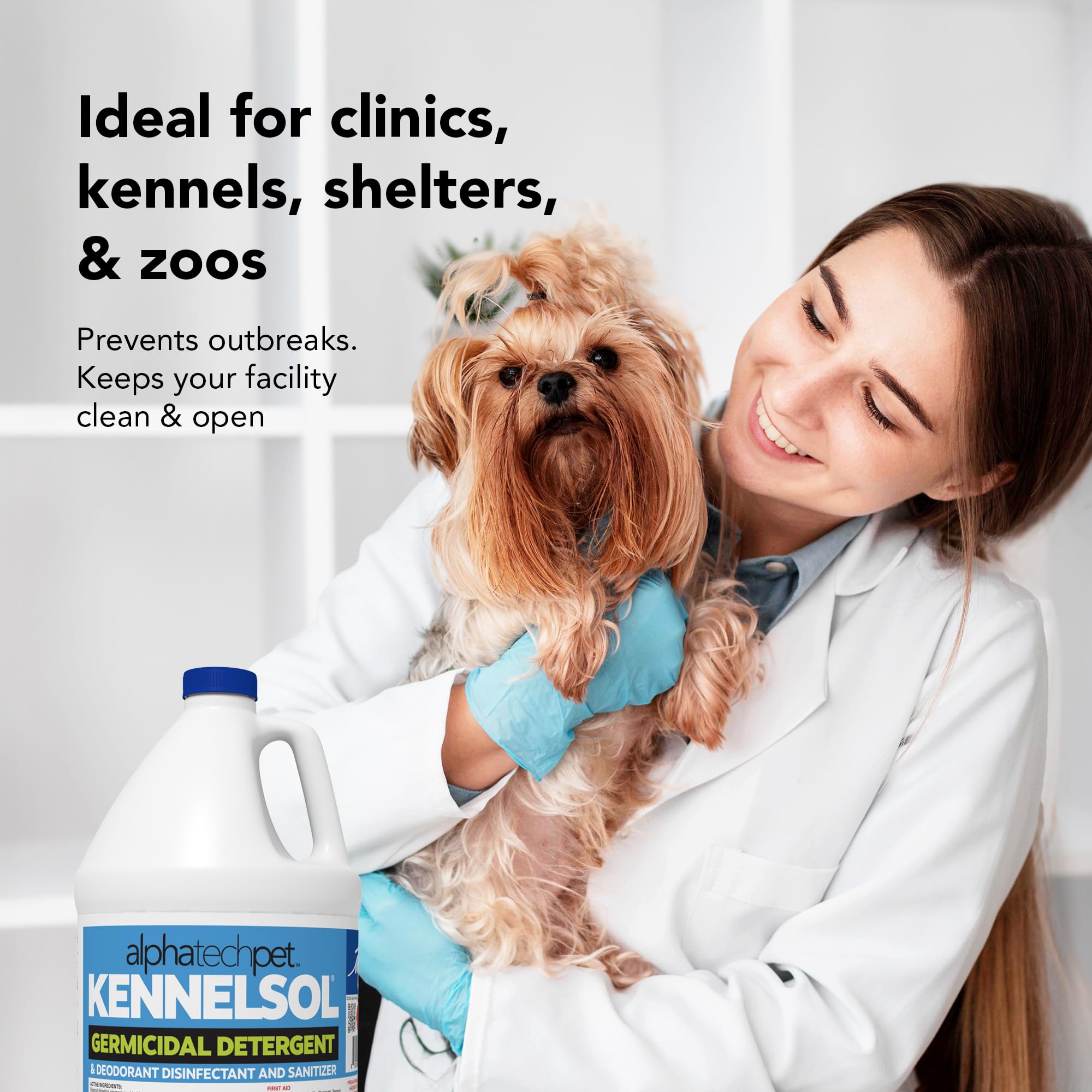 Pack de 4 botes de ATP KennelSol para uso frecuente en instalaciones.