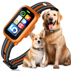 ATWHTE collar anti-ladridos inteligente con AirTag para seguimiento seguro y entrenamiento suave.