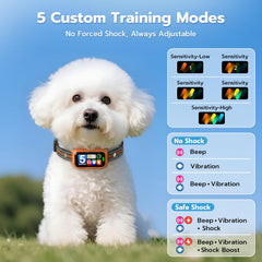 ATWHTE collar con modos de entrenamiento personalizables para adaptar el estímulo al perro.