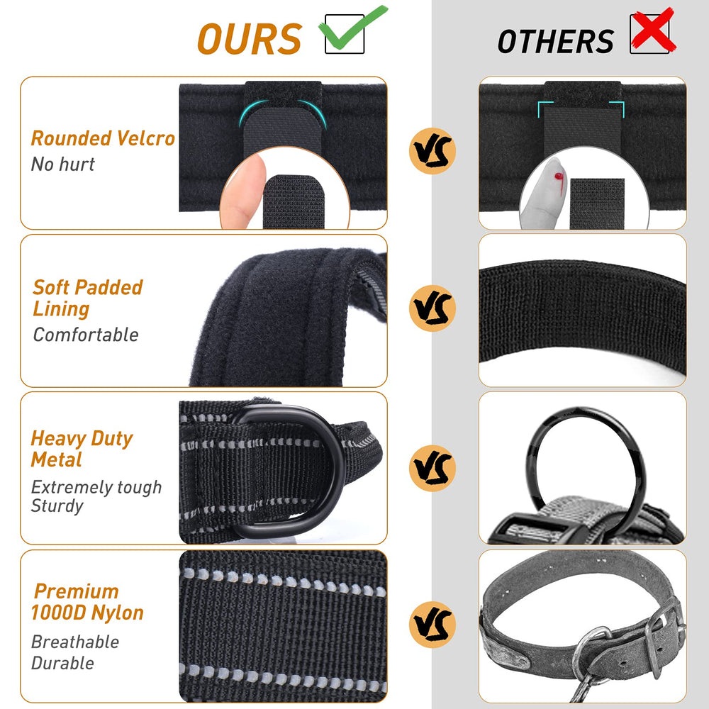 AUBELL collar táctico en uso durante paseo o entrenamiento para perros medianos