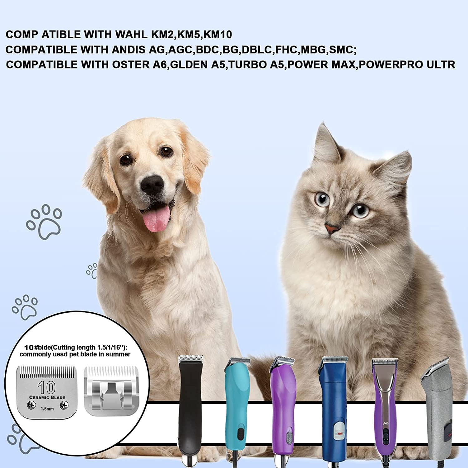Audoc 7Pack cuchilla titanio ceramica para mayor durabilidad