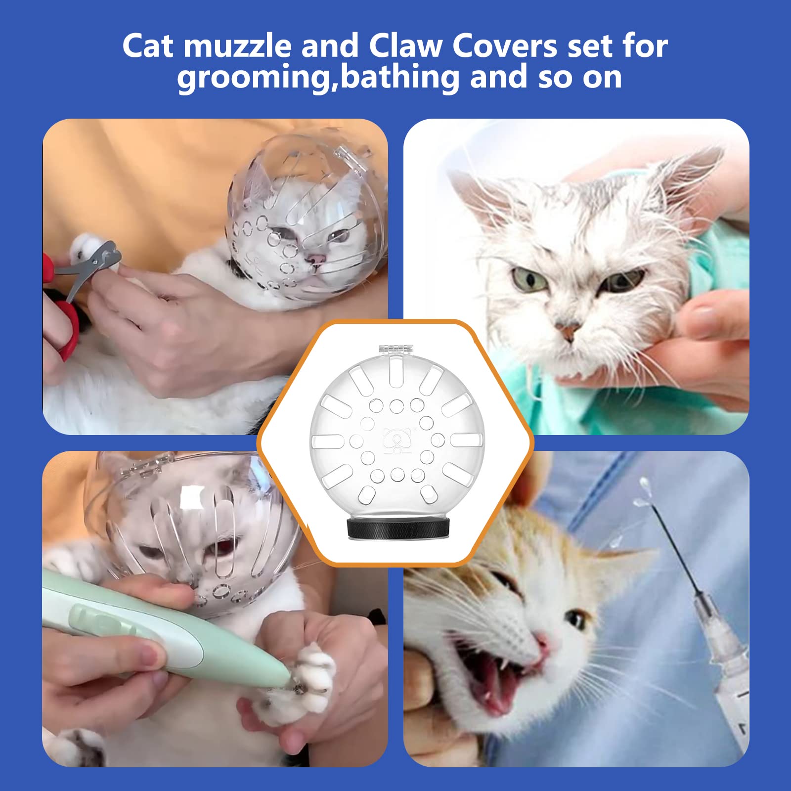 Augegel capucha ventilada para cara de gato, respiración cómoda.