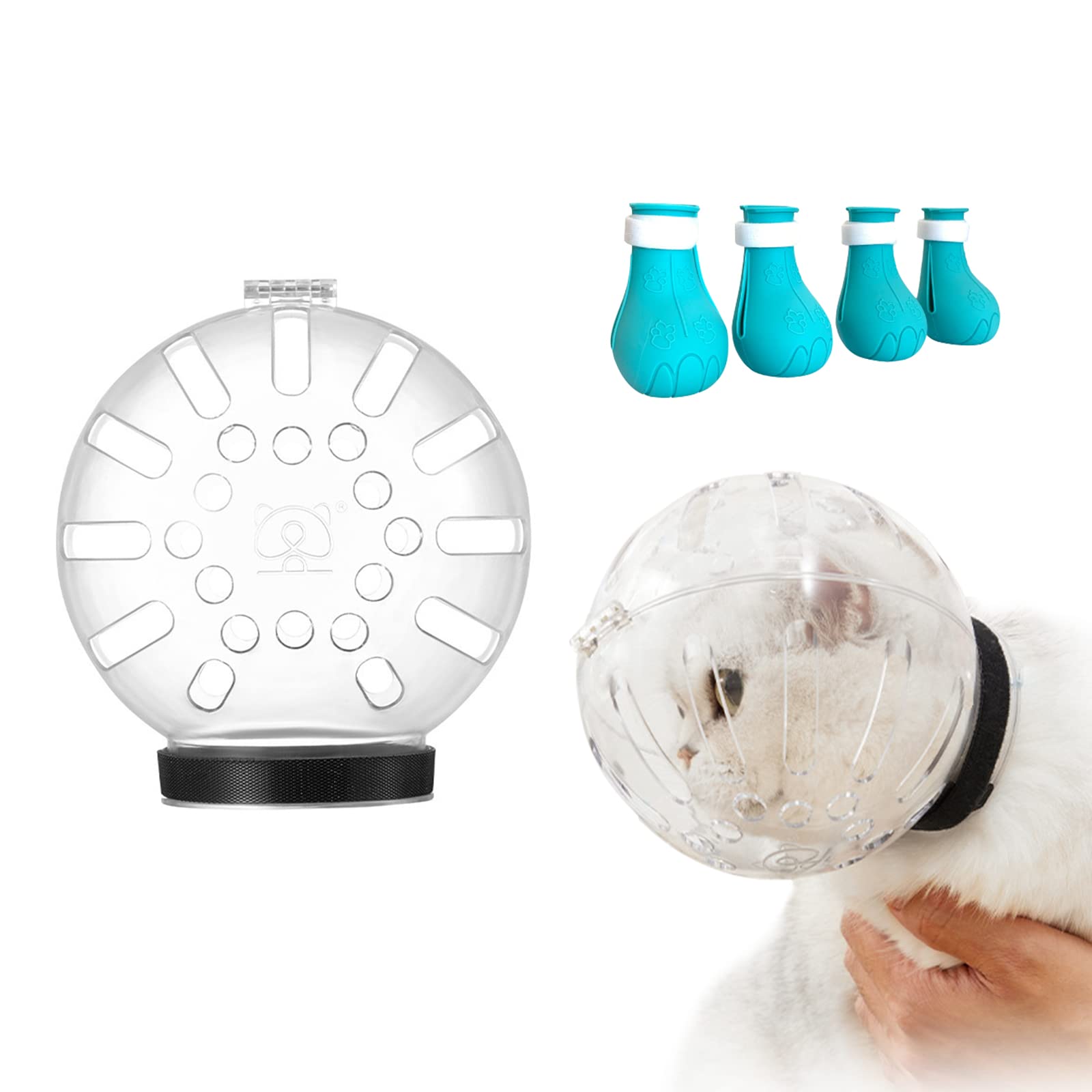 Augegel bozal para gato con ajuste, ideal para cuidado del pelaje y visitas al veterinario.
