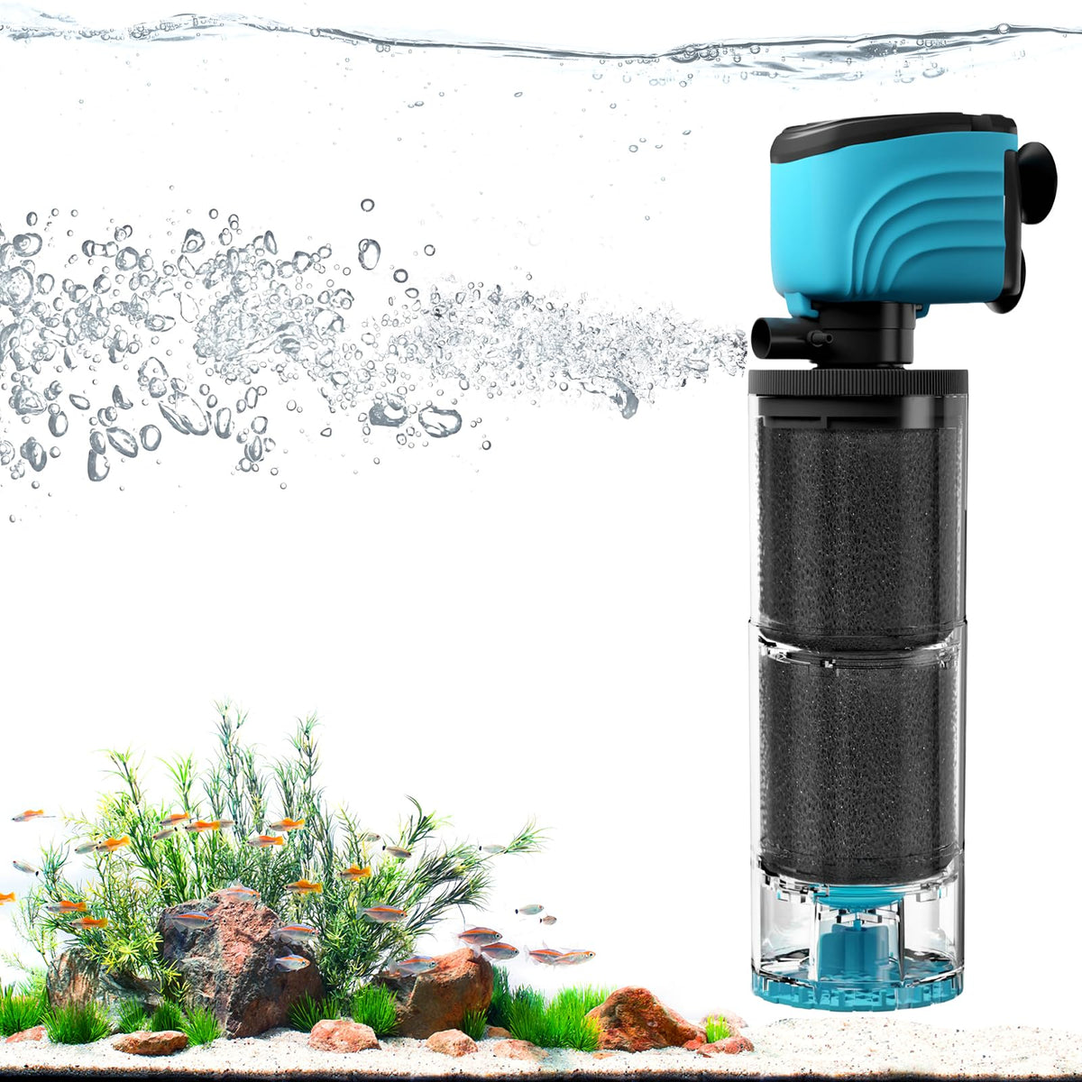 Aulofee filtración interna 50-150 galones para acuario, agua más clara y estable.