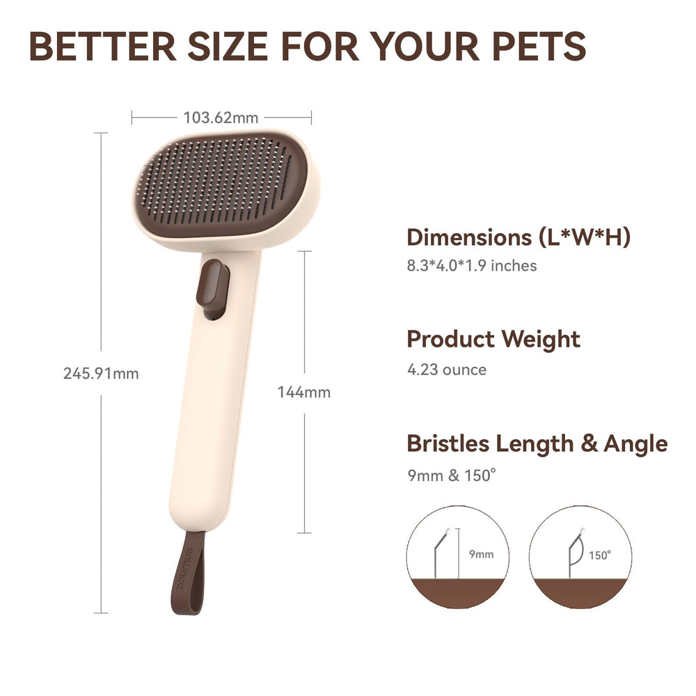 Aumuca diseño ergonómico cepillo: agarre cómodo para sesiones de cuidado prolongadas.