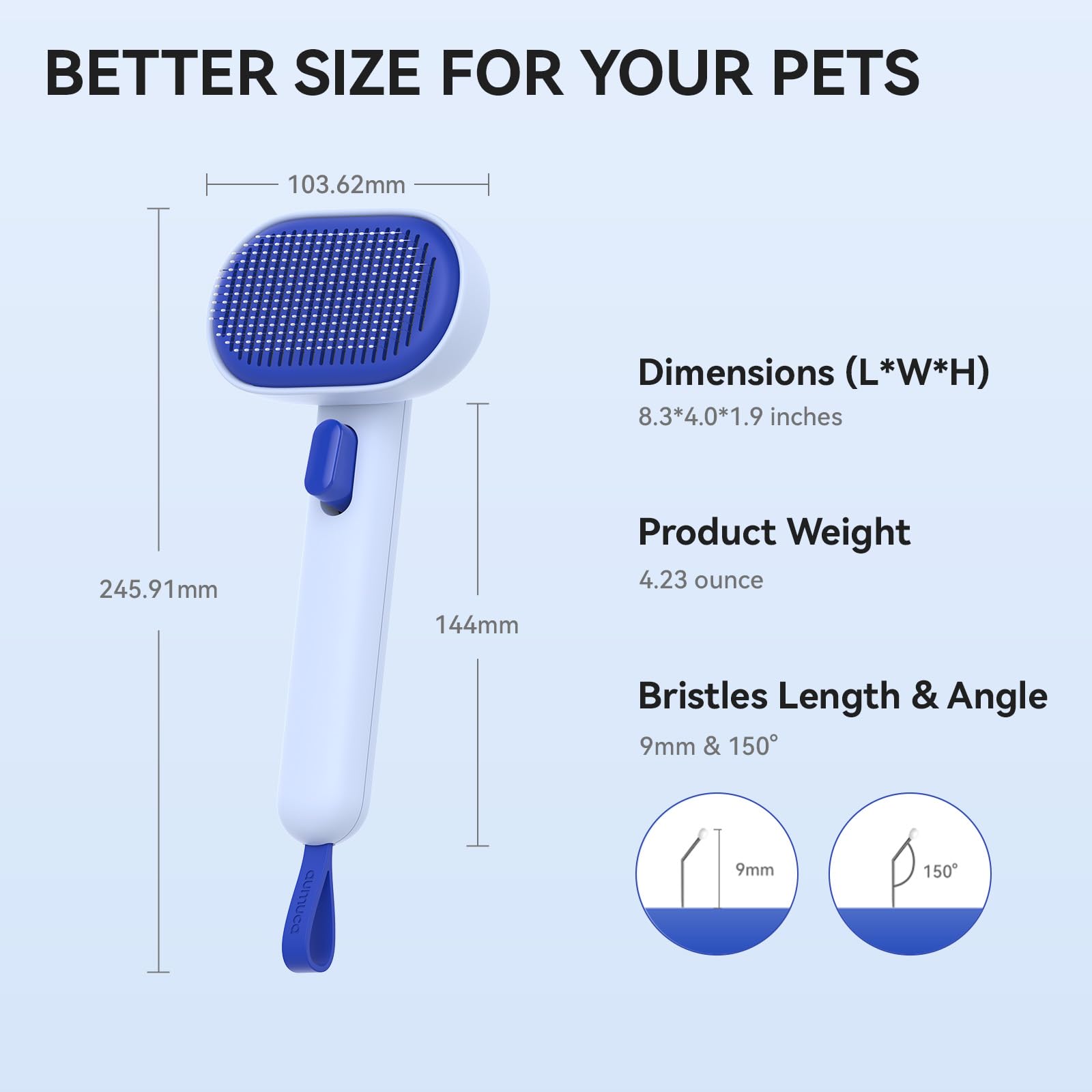 Aumuca cepillo para gatos de interior, uso cómodo y silencioso.