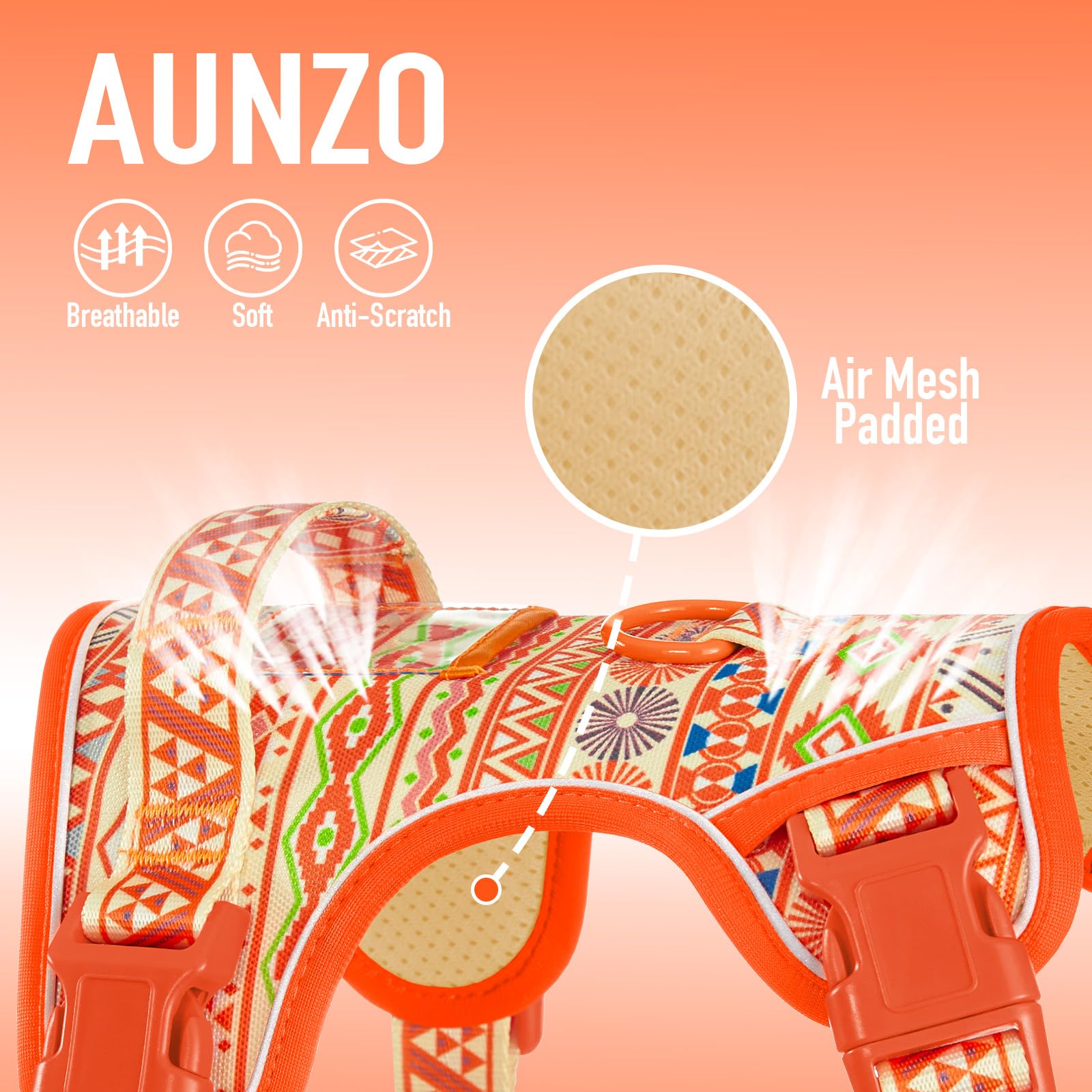 Arnés AUNZO ajustable para un ajuste personalizado y cómodo.