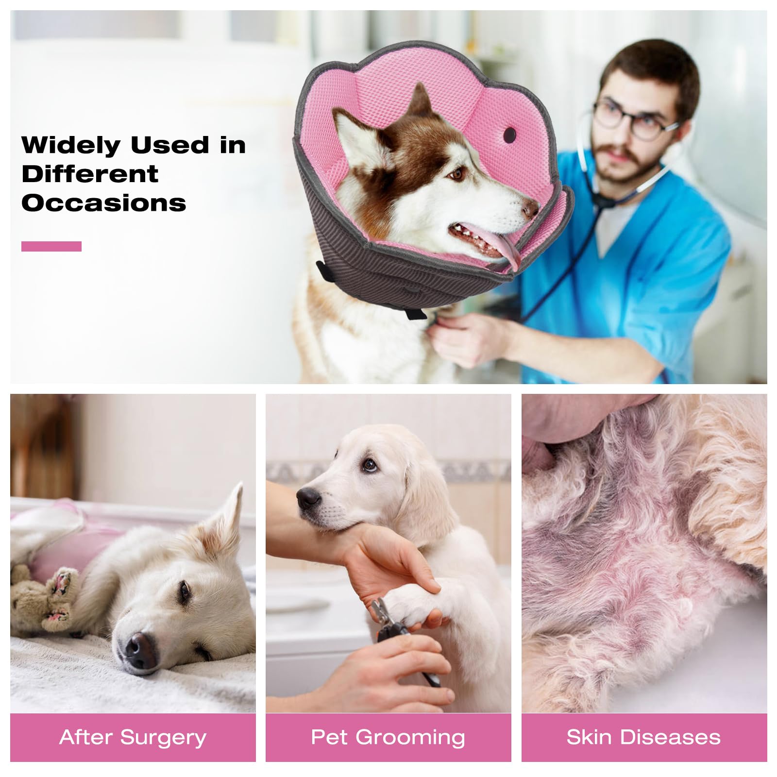 AuraPaw bordes-ultra-suaves cuidan la piel del perro sin irritaciones.