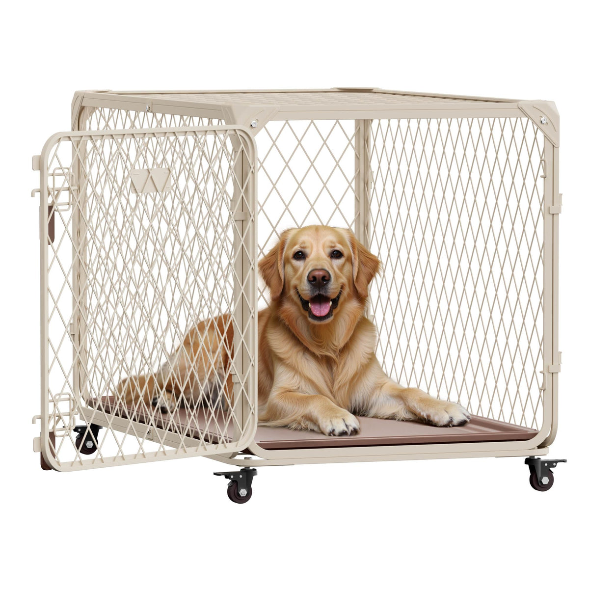Jaula Aurapaws para perro de 36 pulgadas con malla diamante, seguridad y confort.