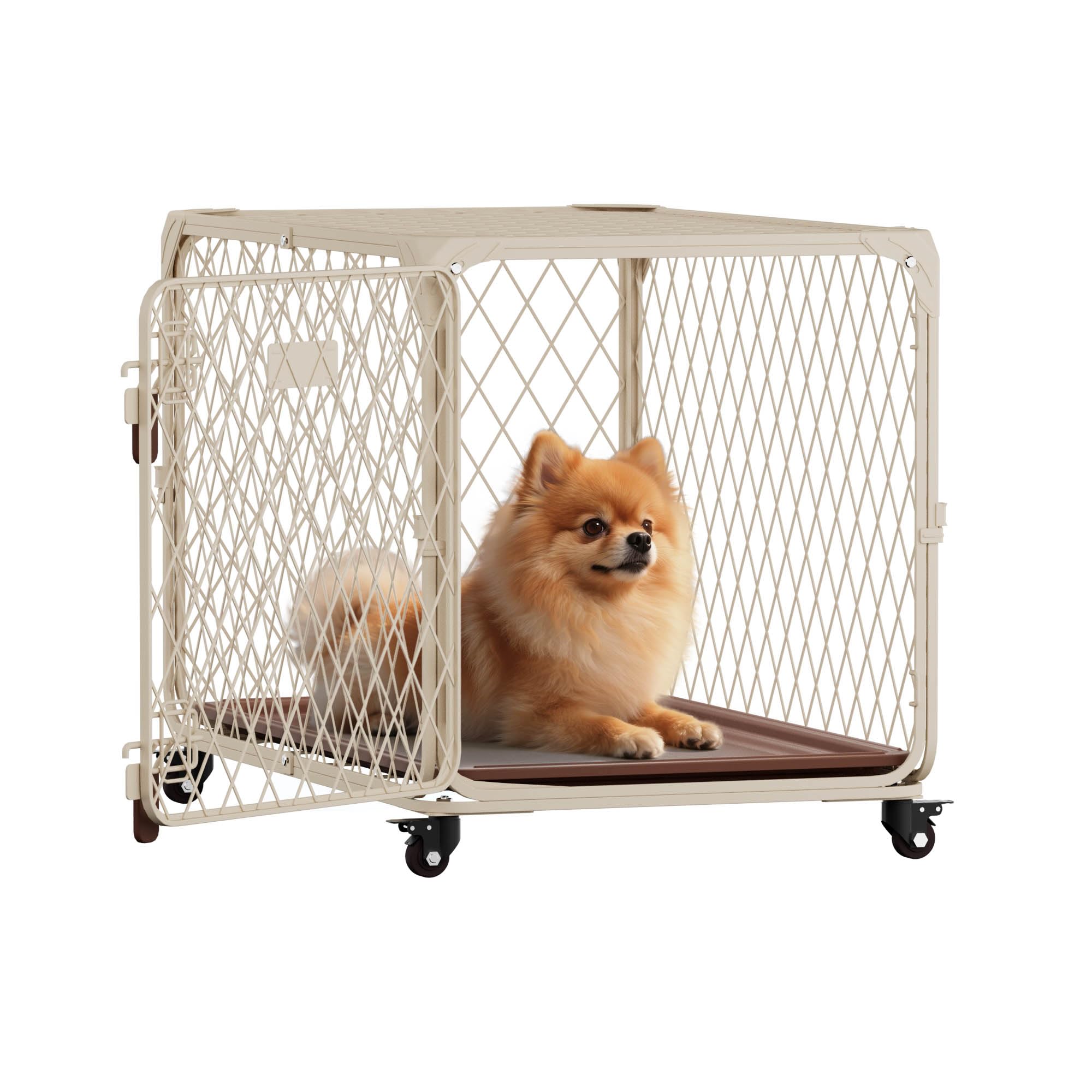 Aurapaws jaula para perros con malla diamante 30 pulgadas para mayor seguridad y comodidad