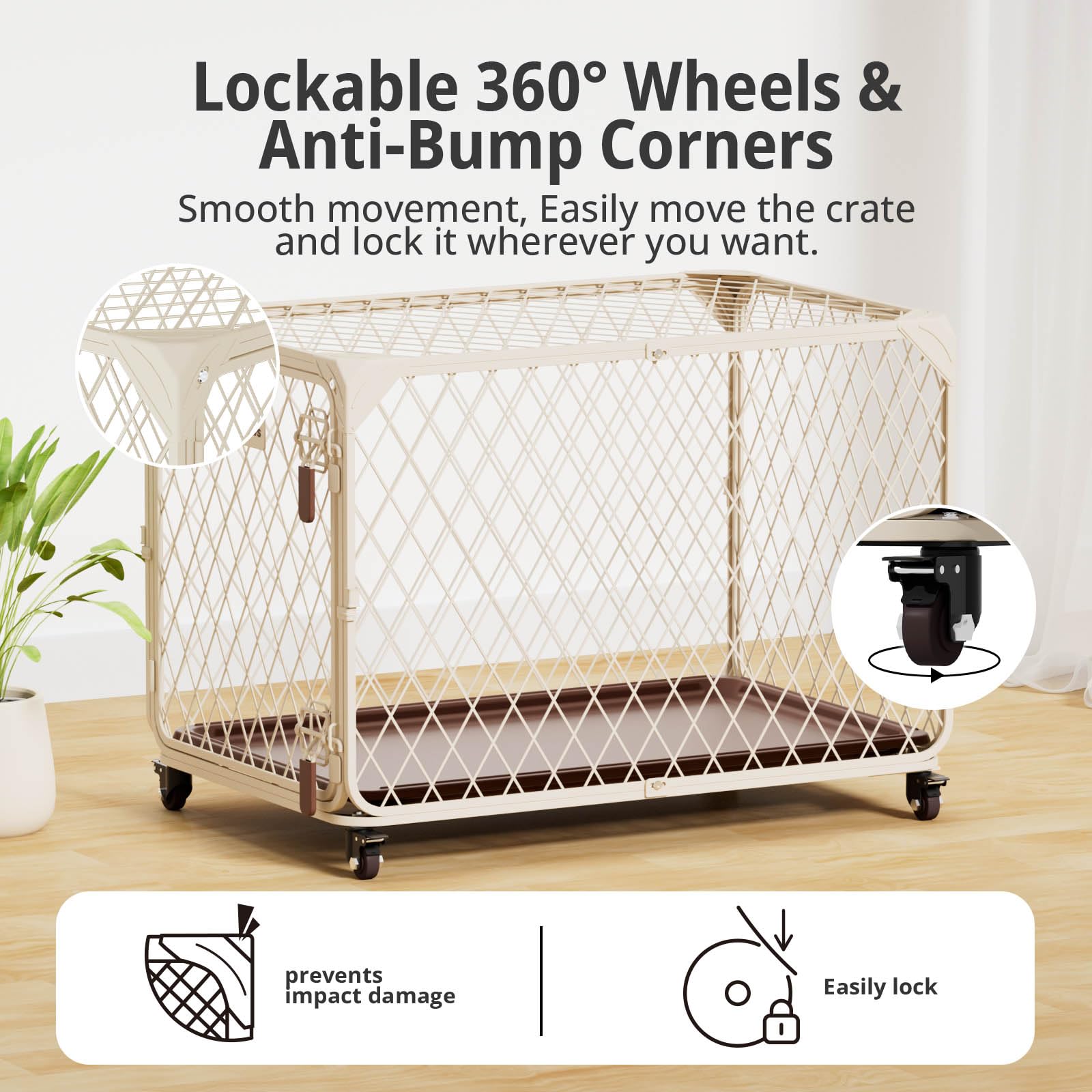 Aurapaws jaula con bandeja impermeable desmontable para limpieza rápida