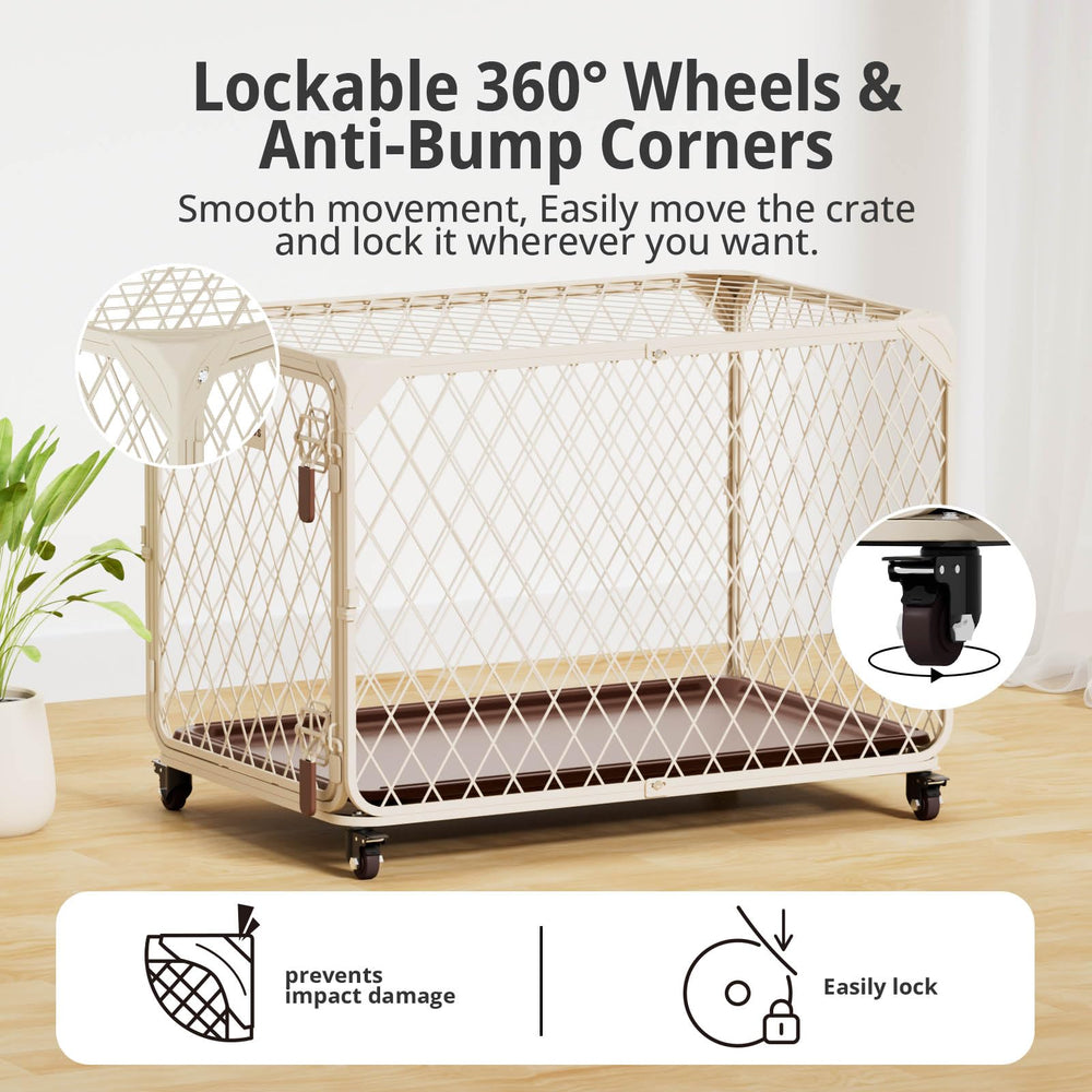 Aurapaws jaula con bandeja impermeable desmontable para limpieza rápida