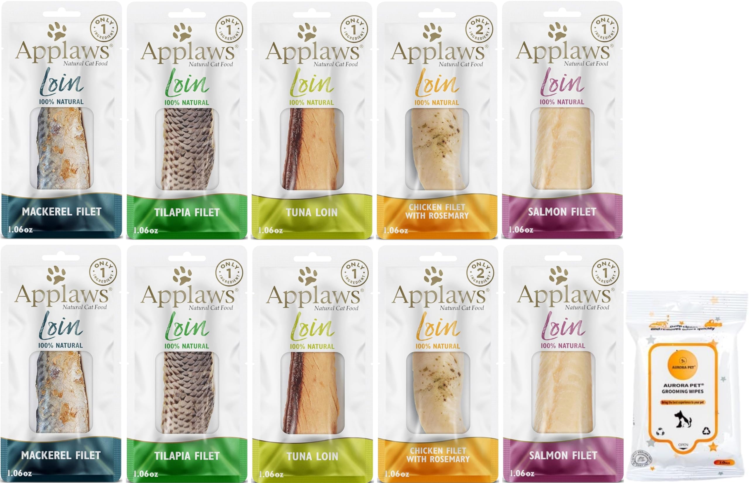 Aurora Pet Variety Pack: snacks para gatos sin granos, recompensa diaria