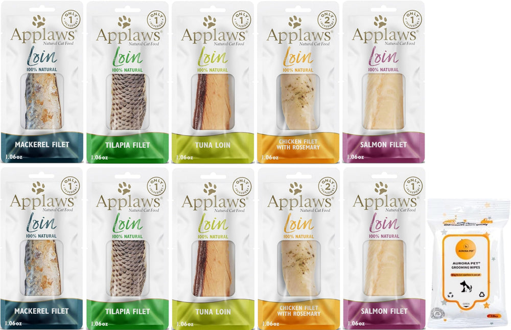 Aurora Pet Variety Pack: snacks para gatos sin granos, recompensa diaria