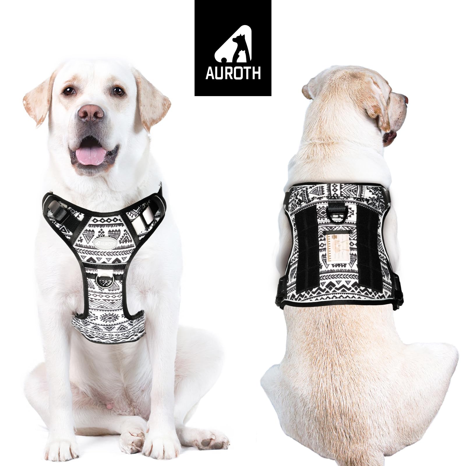 Arnés AUROTH para perro grande, vista dorsal, mayor protección y control.