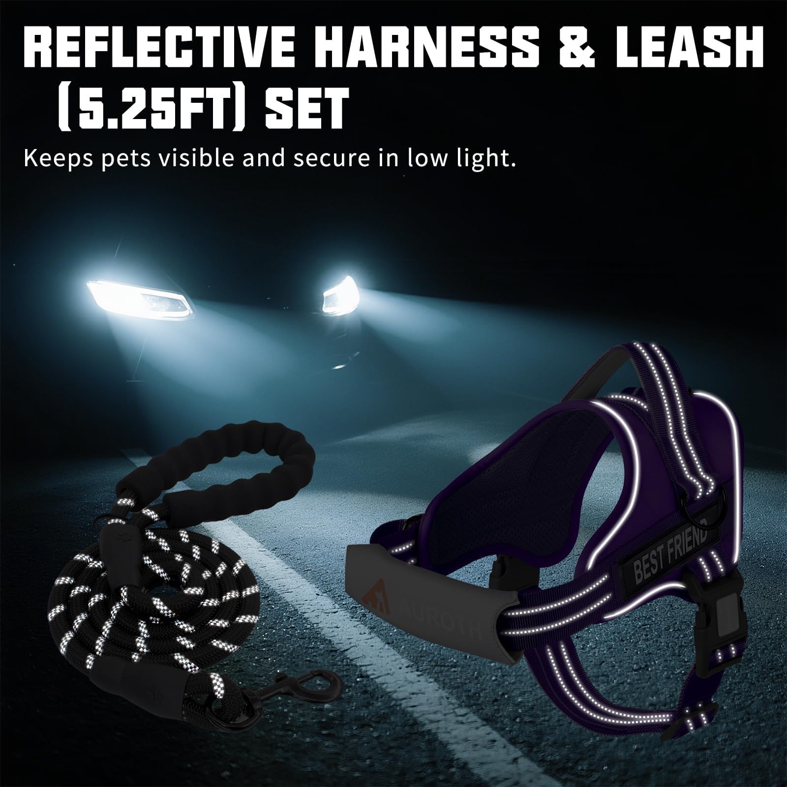 AUROTH arnés reflectivo para seguridad nocturna: mayor visibilidad en la oscuridad.